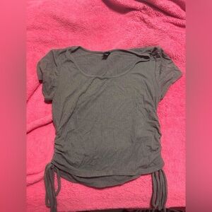 Wild Fable Olive Green Ruched Crop Top